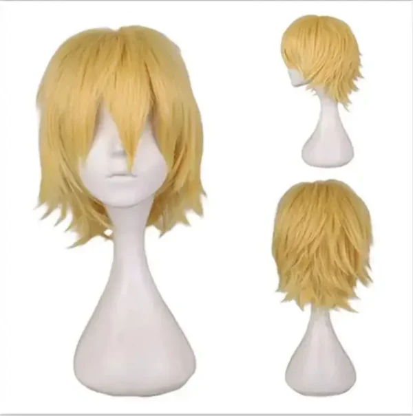 Male Wig Black White Purple blonde Red Short Hair Cosplay Anime Costume Halloween Wigs Synthetic Hair With Bangs For Men - Image 13