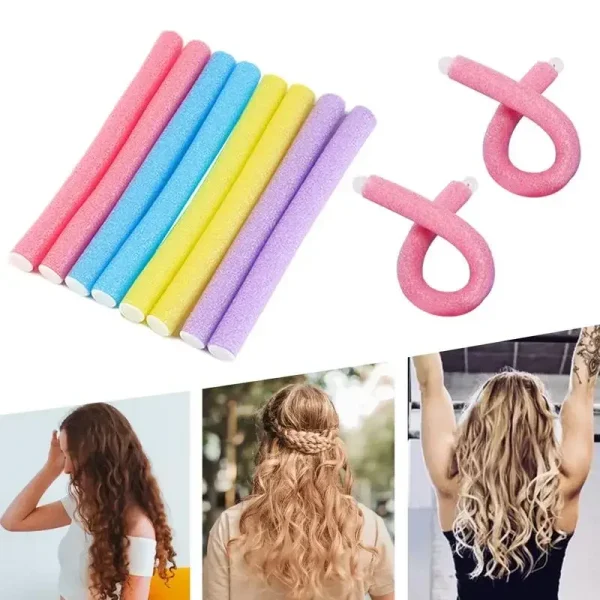 10pcs Flexible Hair Curling Rod Hair Curler Makers Soft Foam Bendy Twist Curls Flexi Rollers Styling Tools Hair Roller No Heat - Image 3