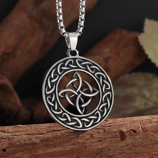 Popular Retro Style Celtic Knot Shield Pendant Necklace Men Women Amulet Hip Hop Punk Personalized Jewelry - Image 20