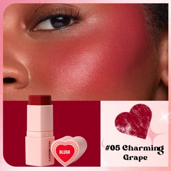 Heart Shape Vegan Creamy Blush Stick Matte Silky Waterproof Pink Blush Cream Makeup Stick High Pigment  3in1 Lip Eye Cheek Tint - Image 7