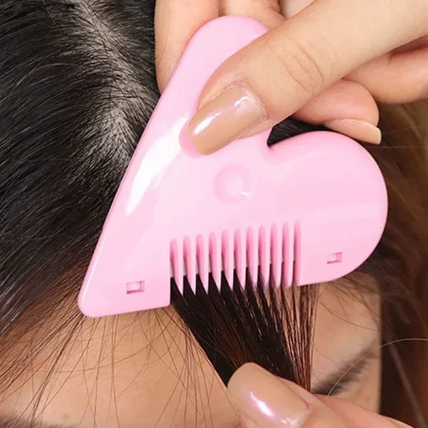 Children Bangs Trimming Artifact Children Trimmer Peach Heart Double-sided Hair Brush DIY Women Hair Trimmer Fringe Cut Tools - Image 3