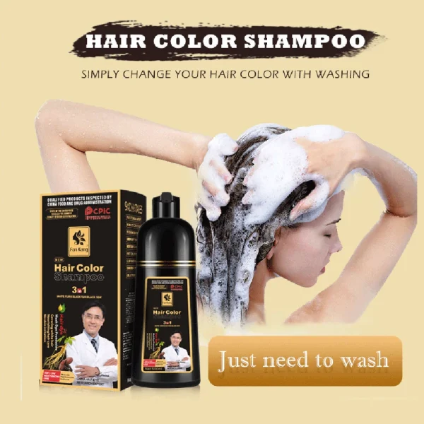 500ml 3 In 1 Hair Color Shampoo Black Hair Dye Covering White Hair Shampoo Black Plant Hair Dye Fast Hair Dye Cream Styling DIY - Image 13