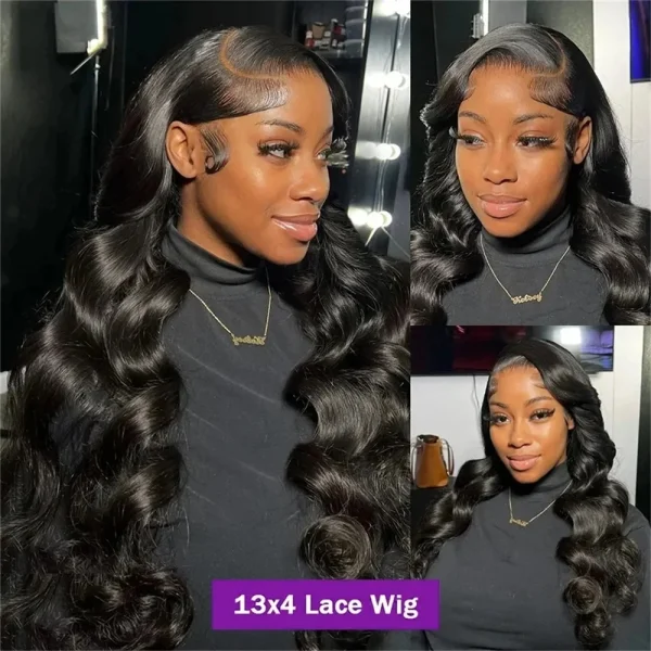 180% 13x4 360 Body Wave Lace Front Human Hair Wigs Brazilian Water Wave 13x6 HD Transparent Lace Frontal Wig For Women - Image 7