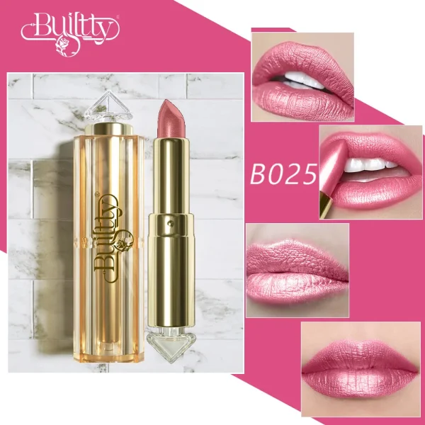 BUILTTY Korean Glitter Pearl Dropshiping Lipstick Matte Nude Color Long Lasting Waterproof Wholesale Price Red Pink Purple - Image 10