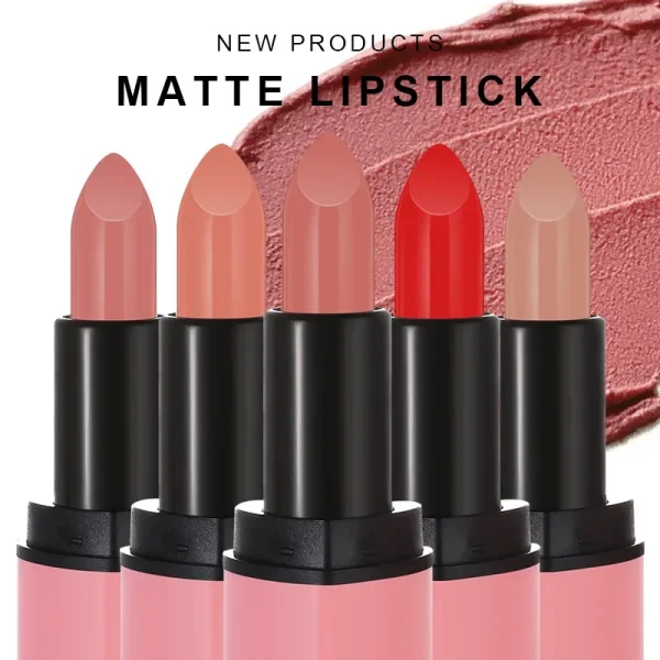 Cute Love Heart Lipstick Velvet Matte Nude Lipstick Pink Red Waterproof Lasting Lipsticks Stain Lip Balm Set Lip Tint Makeup - Image 3