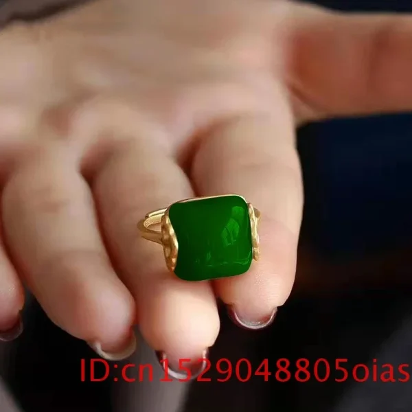 Natural Hetian Jade Ring Fashion Jewelry 925 Silver Chalcedony for Amulet Women Gifts - Image 4