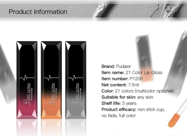 21-Color Lip Gloss Matte Mist Liquid Lipstick Waterproof Long lasting Cosmetics Lip Tint Paste Not-fade Lip Glaze - Image 30