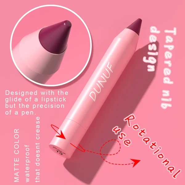 18-Colors Lipstick Pencil Waterproof Sexy Red Matte Contour Tint Lipstick Lasting Non-stick Cup Lipliner Pen Lip Makeup Cosmetic - Image 36