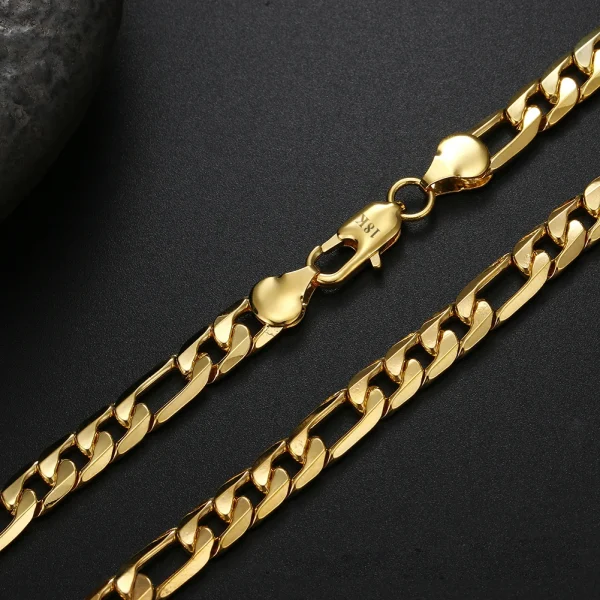 Hot Classic 8MM sideways chain 18K gold Popular brands 925 silver Necklace for Men woman fashion Jewelrys Gifts party - Image 6