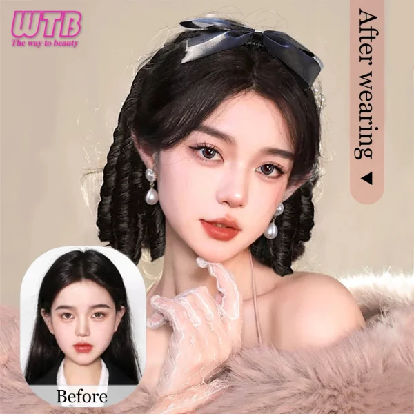 WTB Synthetic Wig Female Retro Hairstyle Roman Curly Wig Long Curly Hair Fake Ponytail Chignon Heat-resistant Wig - Image 3