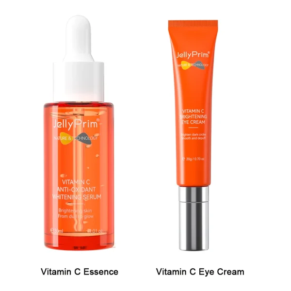 Jellyprim Vitamin C Serum Set for Face Eye Cream Eye Bag Dark Circle Vitamin Face Cream Whitening Toner Skin care Kit Anit-Aging - Image 9