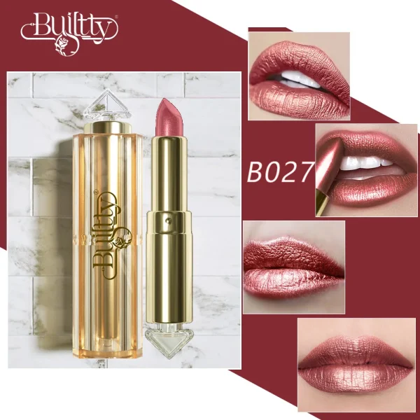 BUILTTY Korean Glitter Pearl Dropshiping Lipstick Matte Nude Color Long Lasting Waterproof Wholesale Price Red Pink Purple - Image 12