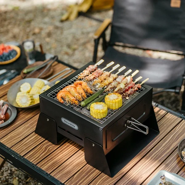 Naturehike Outdoor Camping Tabletop Grill Portable Folding Bbq Stove Travel Picnic Charcoal BBQ Stove Travel Cook Box Grill - Image 3