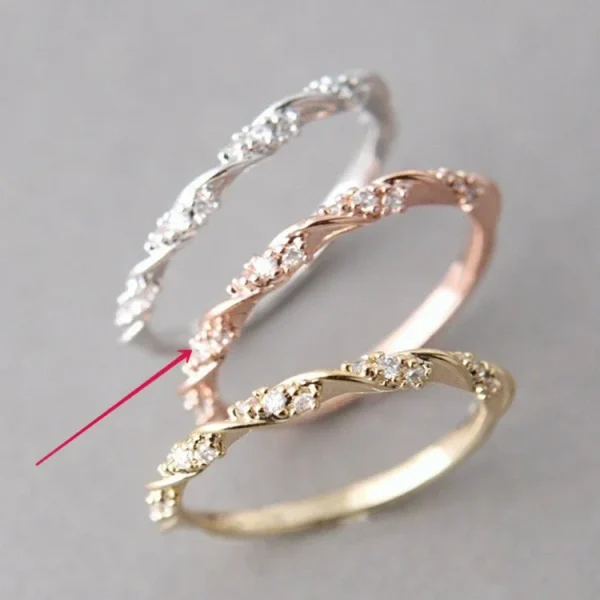 Men’s Ring Crystal Zircon Ring Cute Small Silver Rose Gold Finger Ring Women's Commitment Engagement Simple Ring Fashion Jewelry - Image 10