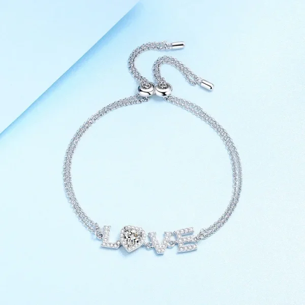 Classic Platinum PT950 White Gold Bracelets Diamond Gift 0.5CT vvs1 Dcolor Heart style luxury Moissanite LOVE Bracelet for Women - Image 8