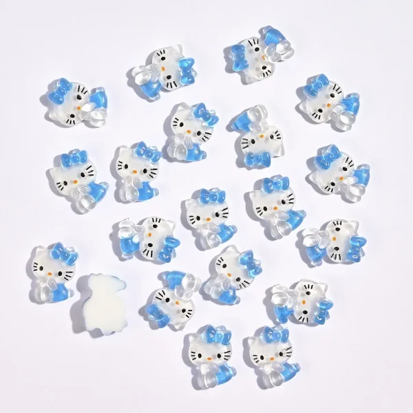 10/20Pcs Kawaii Sanrio Hello Kitty Nail Tips Charms Ornament Acrylic Diy Cartoon Phone Case Nail Accessory Cute Gift for Girl - Image 23