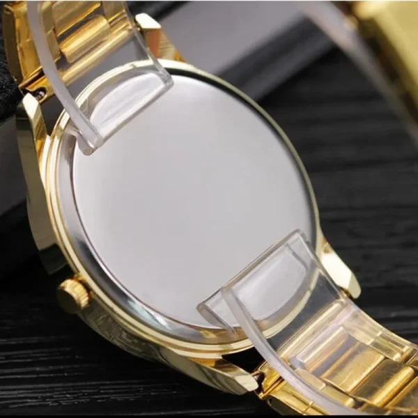 Classic New 2024 Geneva 3 Eyes Gold Casual Women Watch Men Stainless Steel Ladies Clock Quartz Wristwatches Ladies Watch - Image 4