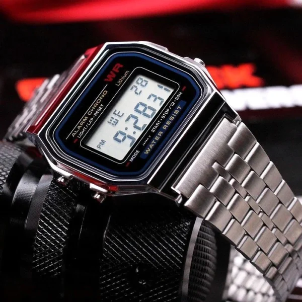 Luxury Gold Silver Sports Military Watches Men Women LED Digital Wristwatches Retro F91W Steel Band Electronic Watch Wrist Clock - Image 17