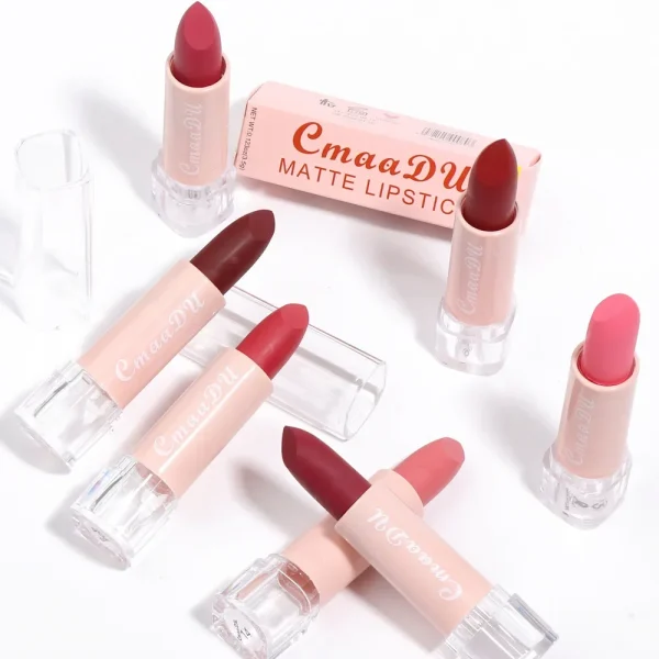 1PC Matte Nude Lipstick Waterproof Long Lasting Non-stick Cup Sexy Red Pink Velvet Lipsticks Women Makeup Cosmetic 15 Colors - Image 4