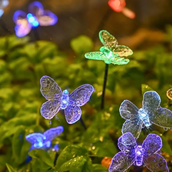 Garden Solar Butterfly Lights Outdoor 6LED Decor Light Waterproof Stake Lights For Yard Pathway Patio - Image 14