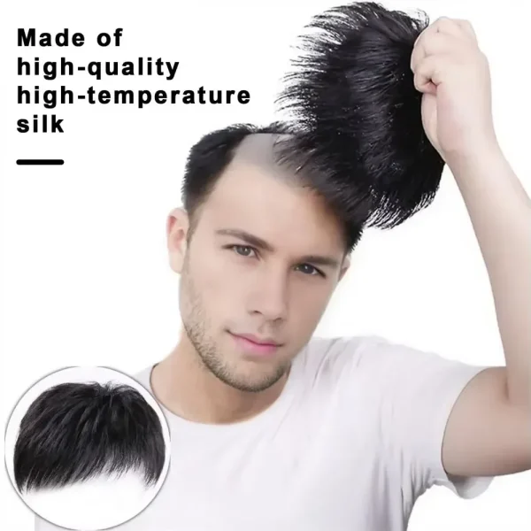 Men Hairpiece Stylish Men Wig Natural-looking Men's Synthetic Hair Wig for Spots Gray Hair Coverage Short Straight Hairpiece - Image 7