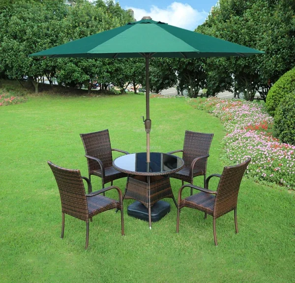 Nordic Rattan Garden Furniture Sets Household Patio Furniture Balcony Outdoor Furniture Leisure Table and Chair Three-piece Set - Image 23