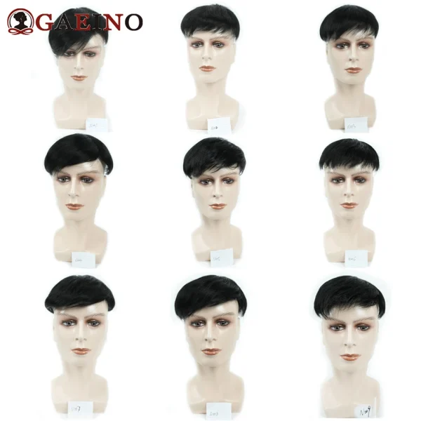 Men Toupee Human Hair Replacement System Hair Toppers Hairpiece  Hair Wig Men Hair Denstiy Natural Wig for Men - Image 6