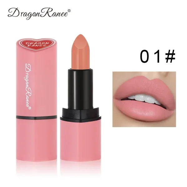 Cute Love Heart Lipstick Velvet Matte Nude Lipstick Pink Red Waterproof Lasting Lipsticks Stain Lip Balm Set Lip Tint Makeup - Image 4