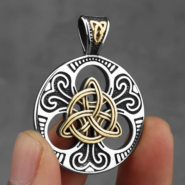 Stainless Steel Vintage Viking Mixed Gold Color Odin Rune Necklace Men Celtic Knot Amulet Pendant Nordic Jewelry as Men’s Gifts - Image 4
