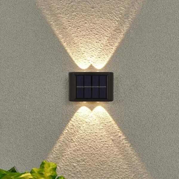 4LED Beads Up and Down Light Solar Powered Waterproof Wall Light for Courtyard Garden Carport - Image 6