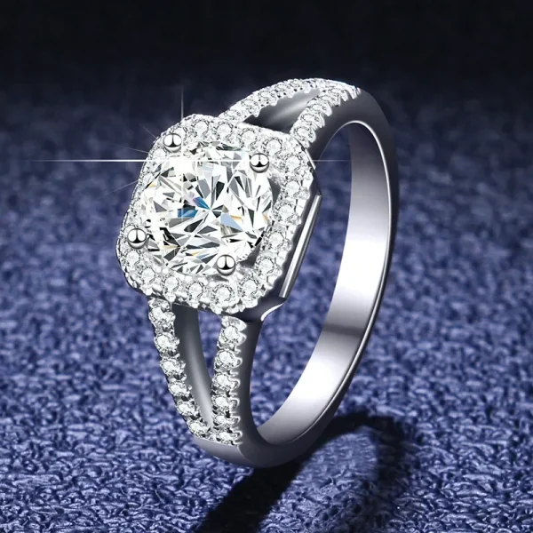 18K gold ring moissanite PT950 platinum ring for marriage proposal 1 carat D color VVS1 diamond - Image 2