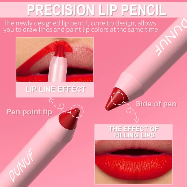 18-Colors Lipstick Pencil Waterproof Sexy Red Matte Contour Tint Lipstick Lasting Non-stick Cup Lipliner Pen Lip Makeup Cosmetic - Image 35