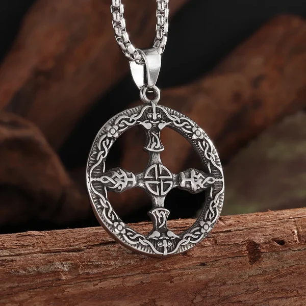 Popular Retro Style Celtic Knot Shield Pendant Necklace Men Women Amulet Hip Hop Punk Personalized Jewelry - Image 22