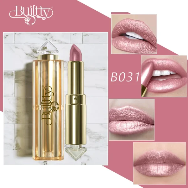 BUILTTY Korean Glitter Pearl Dropshiping Lipstick Matte Nude Color Long Lasting Waterproof Wholesale Price Red Pink Purple - Image 9