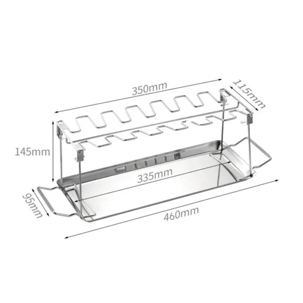 Chicken Leg Wing Grill Rack Folding Barbecue Rack Oven Roaster Stand BBQ Chicken Drumsticks Holder 2PCS - Image 6