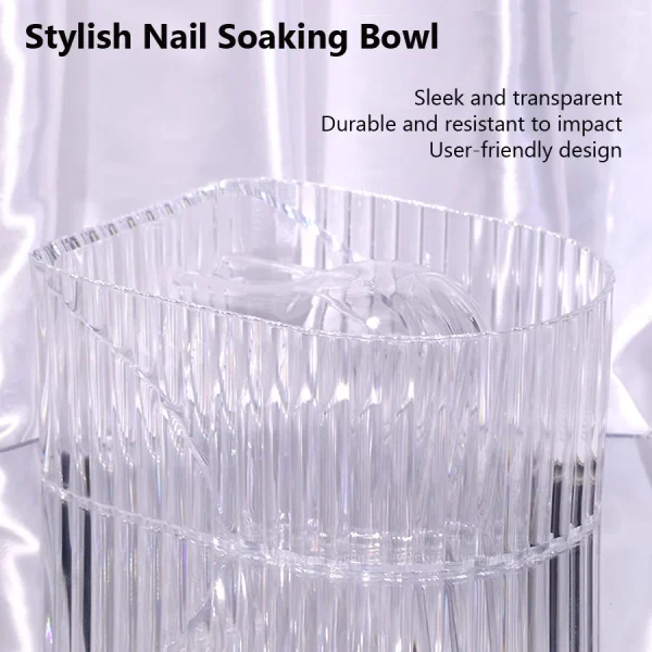 Hand Soaking Bowl, Acrylic Dead Skin Cuticle Soften Soaking Tray, Gel Polish Removal Bowl, SPA Manicure Tool - Image 2