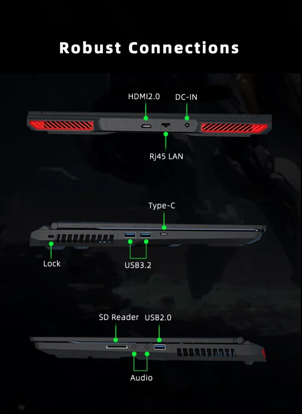 Topton New L8 Gaming Laptops i9 12900H i7 13620H NVIDIA RTX 4060 8G 16 inch 165Hz IPS Windows 11 NVMe Notebook Gamebook WiFi6 - Image 27