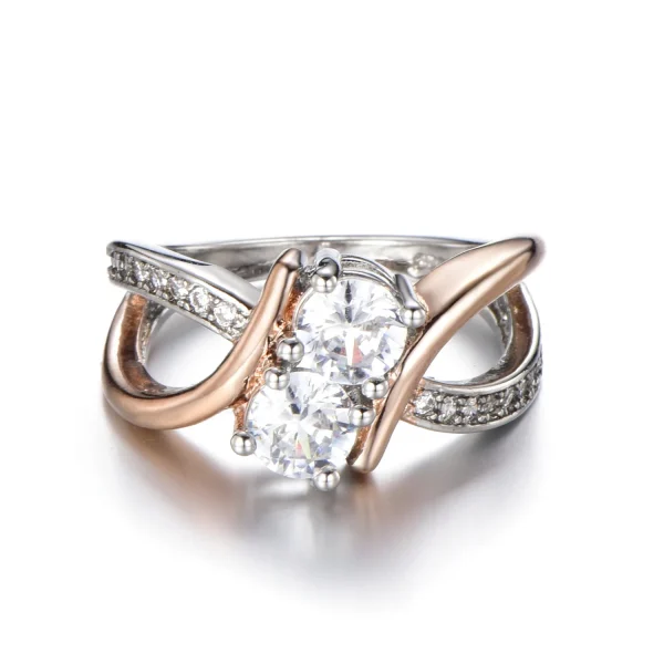 New creative European and American women's rose gold-plated color separation ring cross-border hot jewelry - Image 6