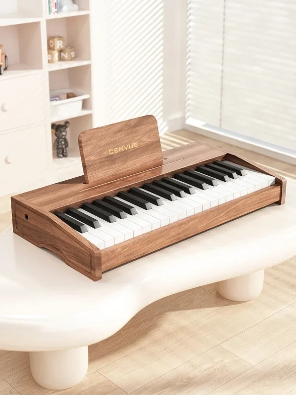 Wooden Children Little Piano Pattern Electronic Keyboard Beginner Baby Infant Boy Girl Baby Toy Gift - Image 8