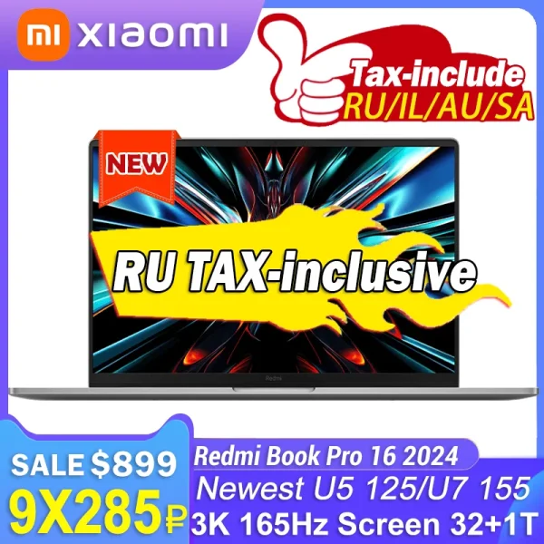 Xiaomi Redmi Book Pro 16 2024 intel Ultra 5/Ultra 7 32GB RAM 1TB SSD ARC 3K 120Hz Screen JYU4592CN/JYU4593CN