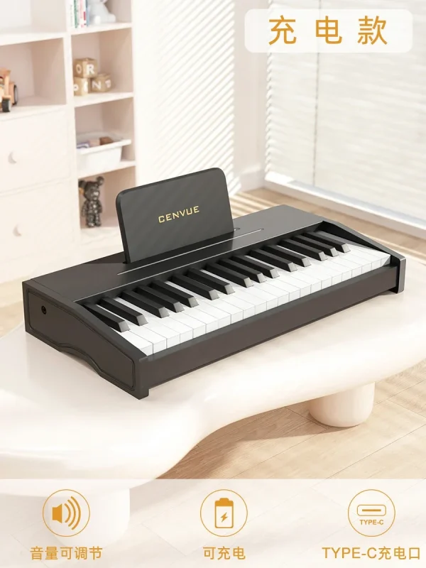 Wooden Children Little Piano Pattern Electronic Keyboard Beginner Baby Infant Boy Girl Baby Toy Gift - Image 13