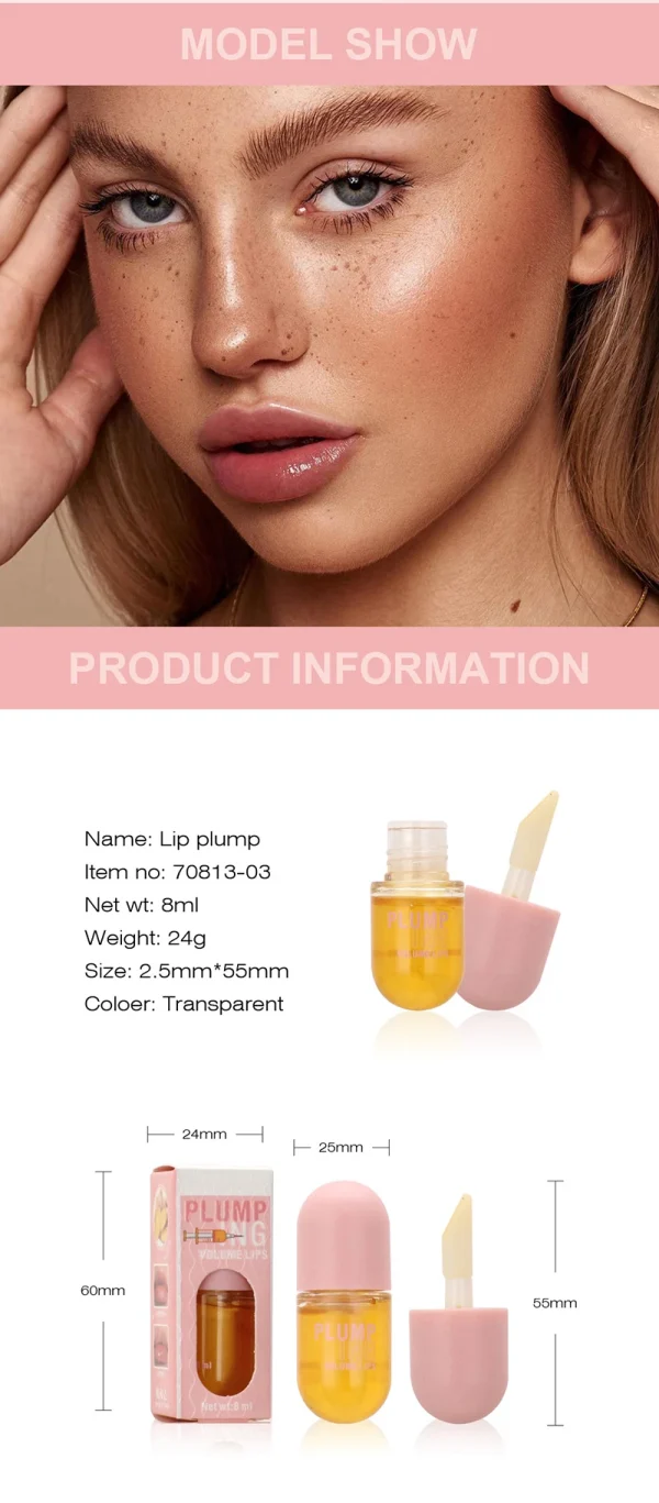 Long Lasting Lip Plumper Oil Instant Volumising Enhancer Collagen Lips Volume Lipgloss Sexy Cosmetic Volume Increases Lip Serum - Image 10