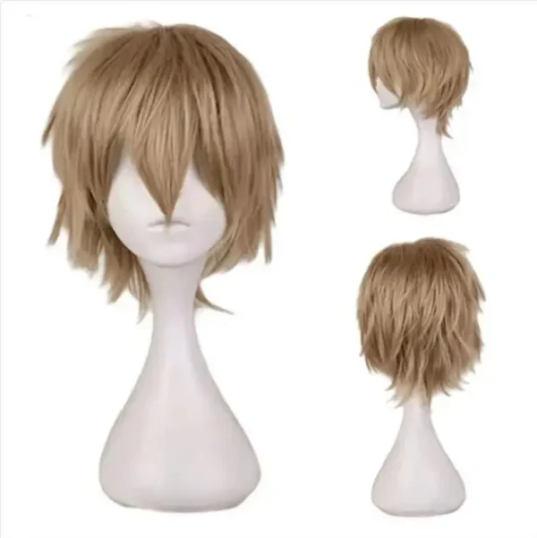 Male Wig Black White Purple blonde Red Short Hair Cosplay Anime Costume Halloween Wigs Synthetic Hair With Bangs For Men - Image 18