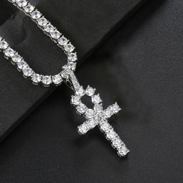 Hip Hop Iced Out Tennis Cross Pendant Necklace for Men Steampunk Gold Plated CZ Chain on Neck Luxury Design Jewelry S-OHP003 - Image 10