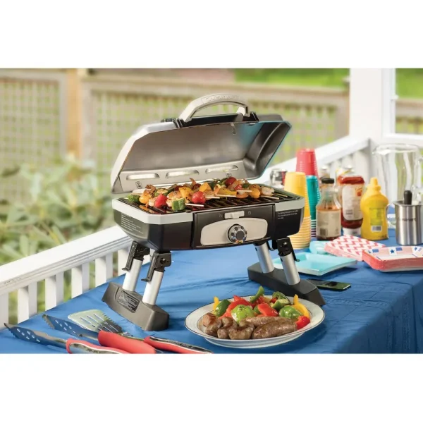 Gourmet Tabletop Gas Grill - Stainless Steel - CGG-180T bbq grill portable - Image 3