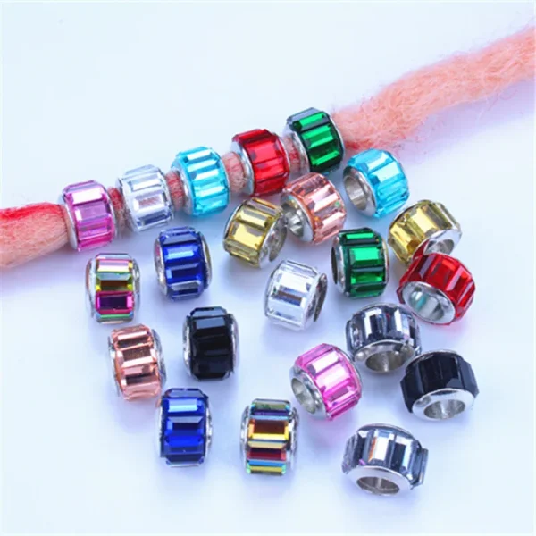 5pcs Shiny Rhinestone Hair Braid Dread Dreadlock Beads Clips Charms African Braids Cuffs Rings Hip Hop Style Clasps Accessories - Image 3