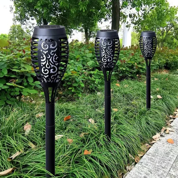 4/6pcs Flickering Flame Lamp Outdoor Solar Torch 12 LED Lights Waterproof Garden Patio RGB Home Christmas Decoration Lantern - Image 16