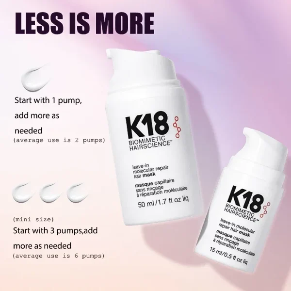 Genuine K18 Repair Hair Mask Free Wash Repair Damaged Structure Reduction Improve Ironing Damaged Frizzy Hair Care - Image 3