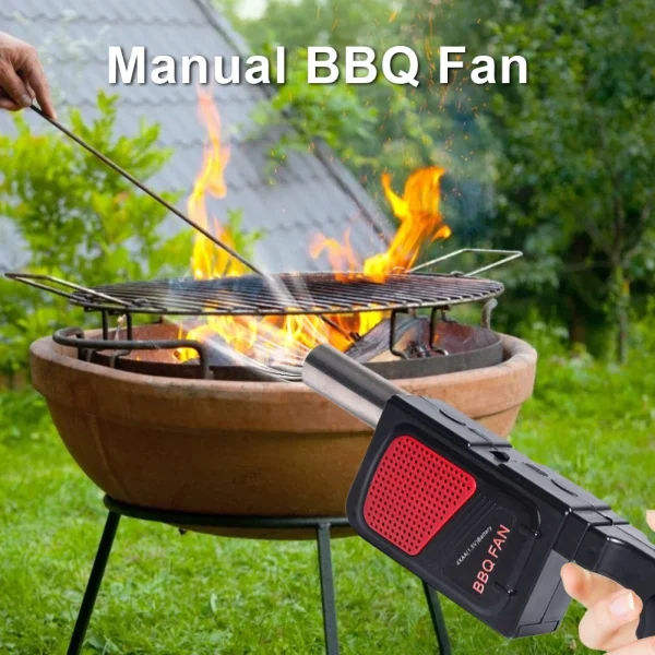 Handheld Battery-Powered Bbq Hair Dryer Multifunctional Camping Picnic Cooking Blower Portable Outdoor Carbon Fire Burner - Image 9