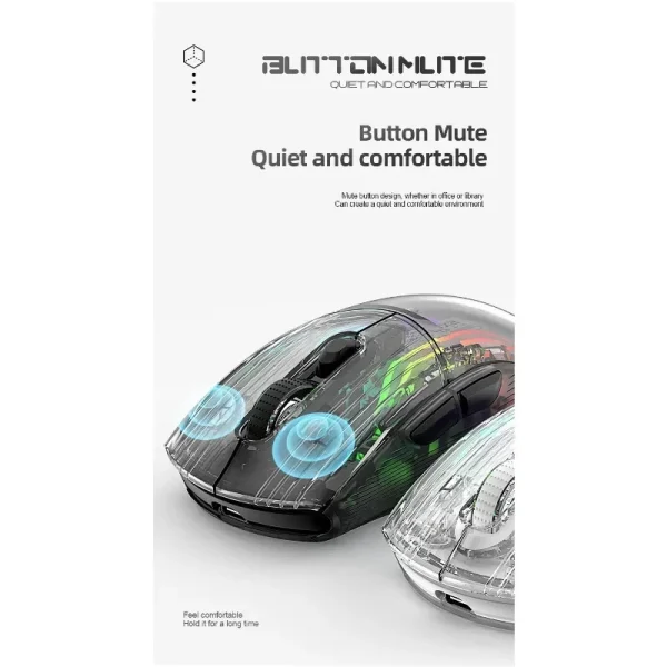 Attack Shark X2 Pro Magnetic Charging Bluetooth Mouse, Tri-Mode , RGB Lights, Transparent, Battery Indicator, Computer Phone - Image 15